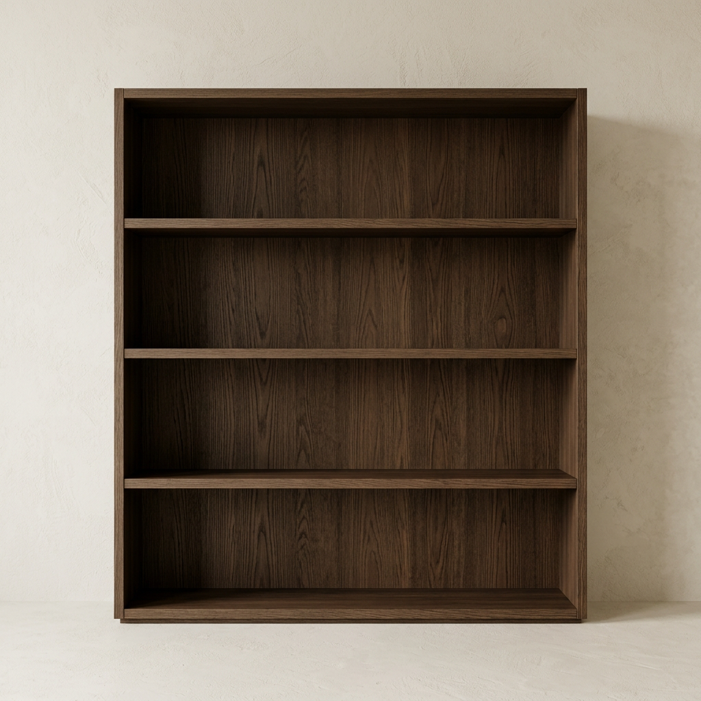 Smoked oak library shelving