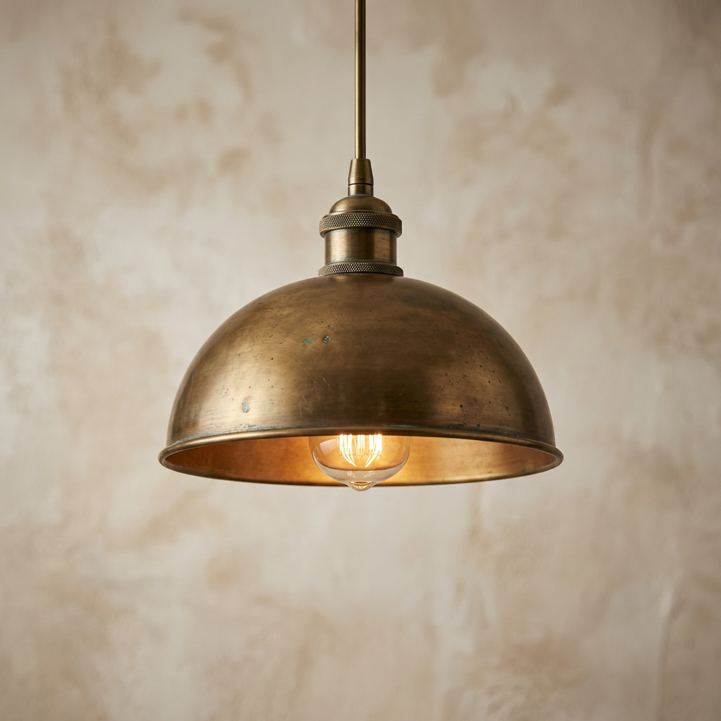 Aged brass pendant